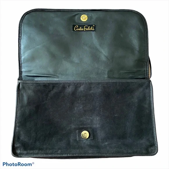 RARE Vintage Carlos Falchi Calf Hair Python Snakeskin Large Purse Handbag - Picture 5 of 8